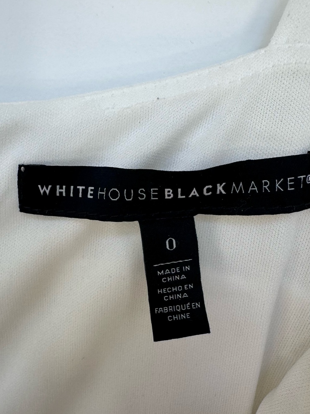 White House Black Market Black-Trim White Top - Picture 3 of 3